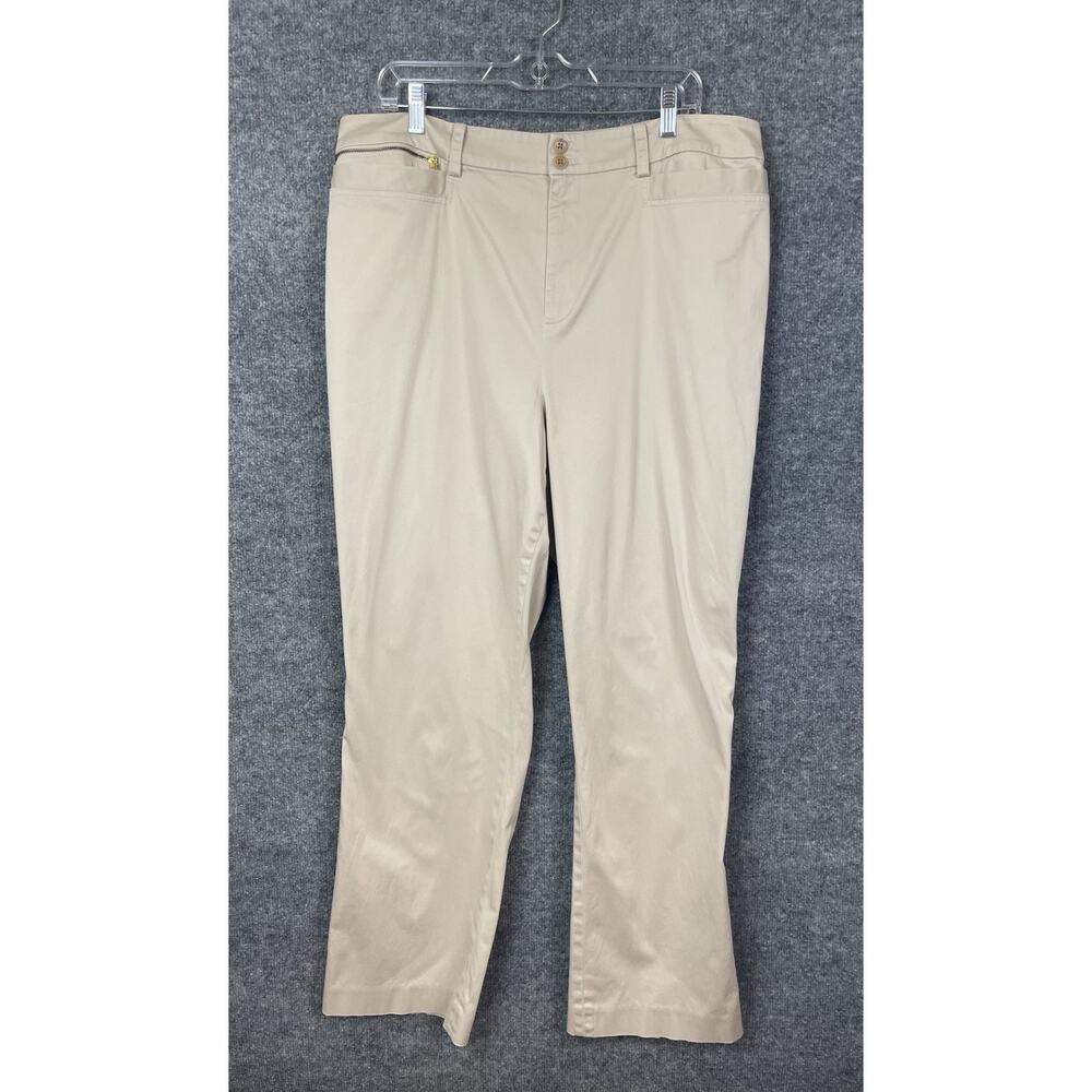 Ralph Lauren Pants Women's 16W Beige With 7% Stretch Straight Leg